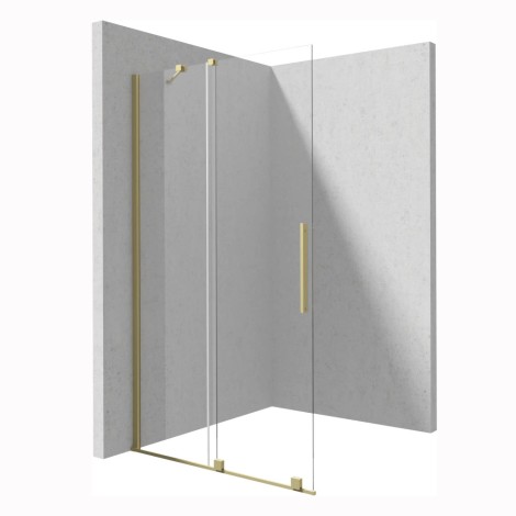Deante Prizma ścianka prysznicowa walk-in przesuwna 80 cm złoto szczotkowane