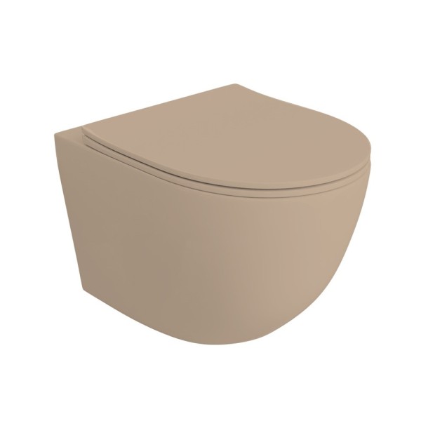 Lavita Sinto Light khaki 3.0 miska WC wisząca ze spłukiwaniem wirowym i deską wolnoopadającą