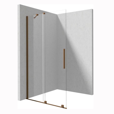 Deante Prizma ścianka prysznicowa walk-in przesuwna 100 cm brąz szczotkowany