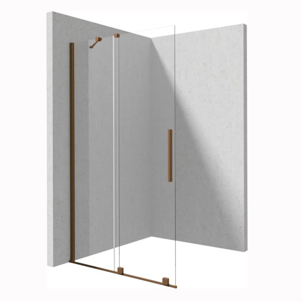 Deante Prizma ścianka prysznicowa walk-in przesuwna 100 cm brąż szczotkowany