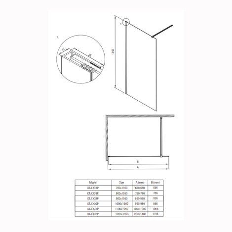Deante Prizma ścianka prysznicowa walk-in 100 cm brąż szczotkowany