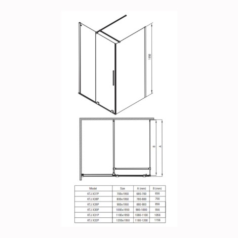 Deante Prizma ścianka prysznicowa walk-in 100 cm brąż szczotkowany
