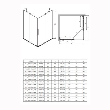 Deante Prizma ścianka prysznicowa walk-in przesuwna 100 cm brąż szczotkowany