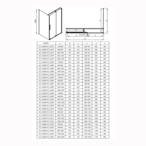 Deante Prizma ścianka prysznicowa walk-in przesuwna 100 cm brąż szczotkowany
