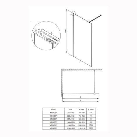 Deante Prizma ścianka prysznicowa walk-in 90 cm brąz szczotkowany