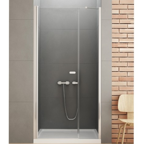 New Trendy New Soleo drzwi wnękowe pojedyncze wahadłowe z dodatkową ścianką 120 cm chrom