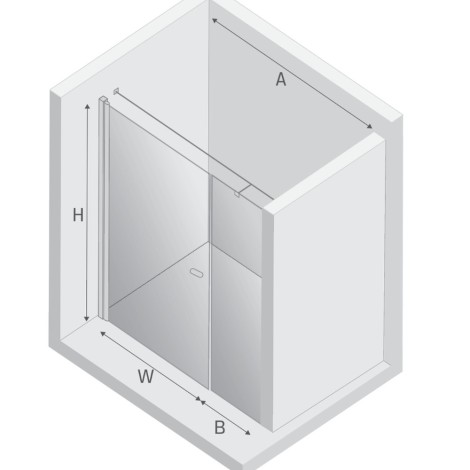 New Trendy New Soleo drzwi wnękowe U 1200x1950 mm chrom