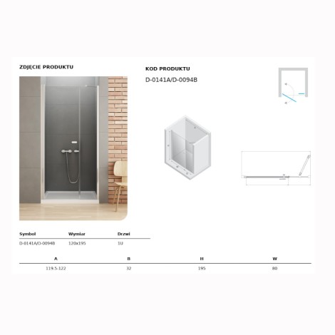 New Trendy New Soleo drzwi wnękowe pojedyncze wahadłowe z dodatkową ścianką chrom