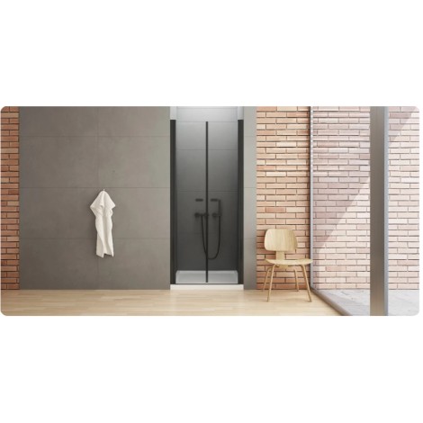 New Trendy drzwi wnękowe New Soleo Black podwójne wahadłowe 80x195