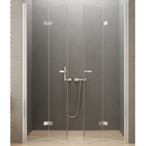 New Trendy New Soleo drzwi wnękowe składane podwójne 170 cm chrom