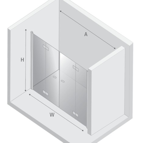 New Trendy New Soleo drzwi wnękowe U 1700x1950 mm chrom