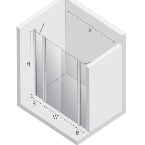 New Trendy New Soleo drzwi wnękowe U 1400x1950 mm chrom