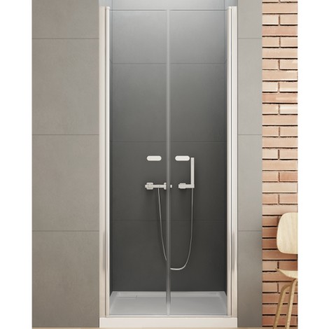 New Trendy New Soleo drzwi wnękowe wahadłowe podwójne 100 cm chrom