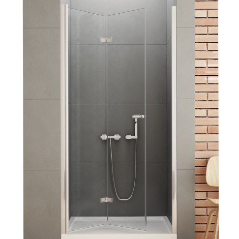 New Trendy New Soleo drzwi wnękowe składane pojedyncze lewe 80 cm chrom