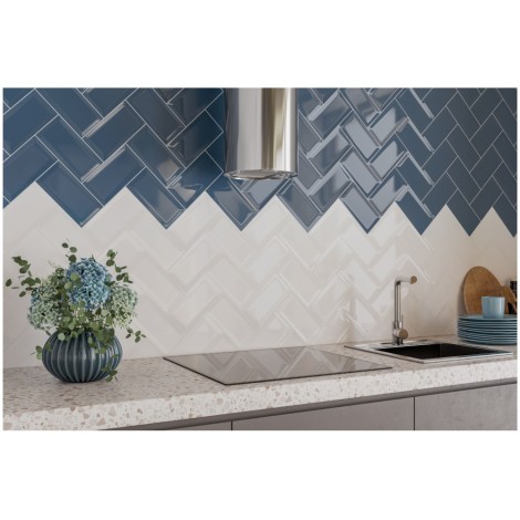 Golden Tile Metrotiles biały połysk płytka ścienna 10x20cm