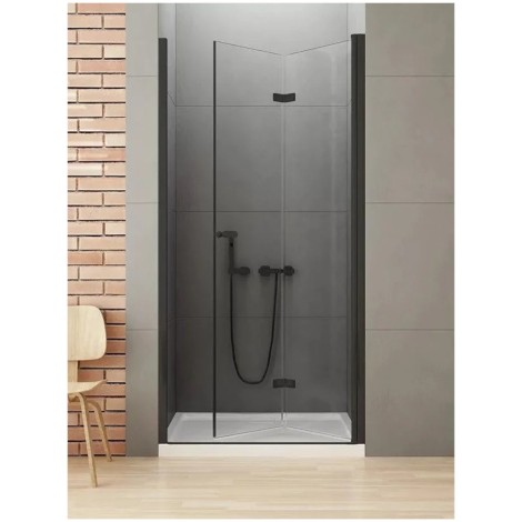 New Trendy New Soleo Black drzwi wnękowe pojedyncze składane 90cm prawe