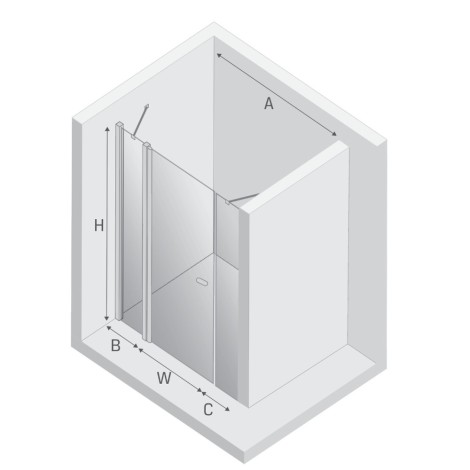 New Trendy New Soleo drzwi wnękowe 1200x1950 mm chrom