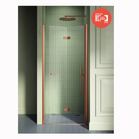 New Trendy New Soleo drzwi wnękowe składane pojedyncze lewe 120 cm miedziane