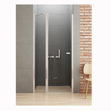 New Trendy New Soleo drzwi wnękowe wahadłowe pojedyncze 100 cm plus ścianka z zawiasem chrom