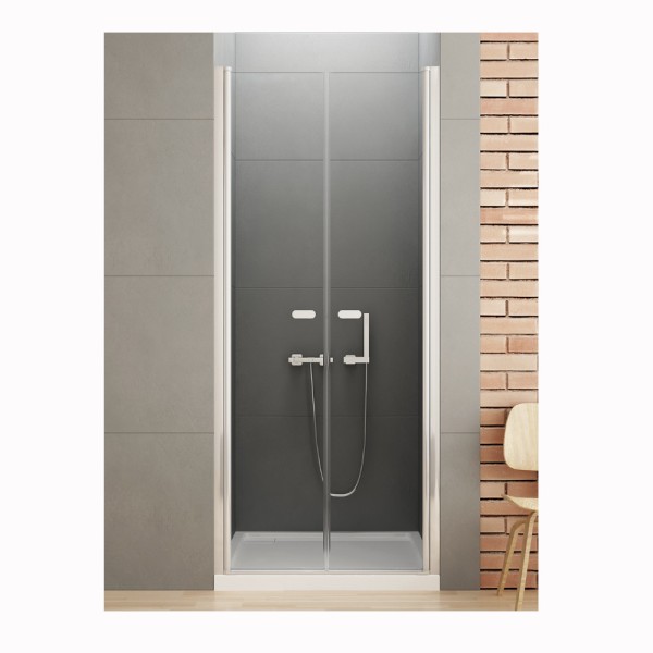 New Trendy New Soleo drzwi wnękowe wahadłowe podwójne 150 cm chrom