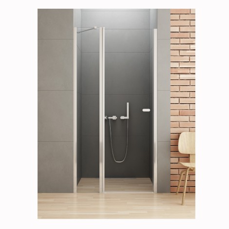New Trendy New Soleo drzwi wnękowe wahadłowe pojedyncze 110 cm plus ścianka z zawiasem chrom