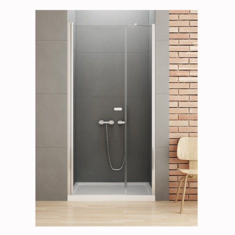 New Trendy New Soleo drzwi wnękowe wahadłowe pojedyncze 110 cm z dodatkową ścianką chrom