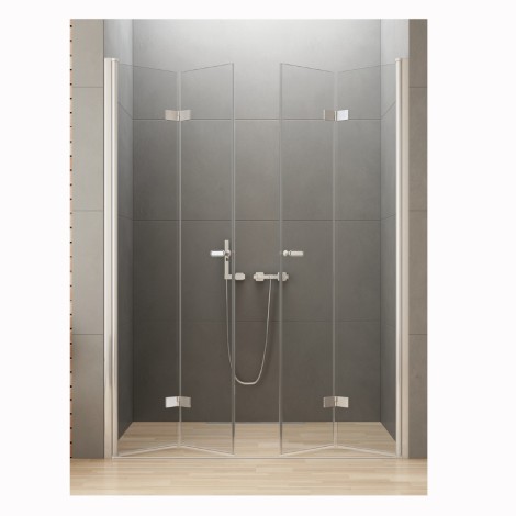 New Trendy New Soleo drzwi wnękowe składane podwójne 130 cm chrom