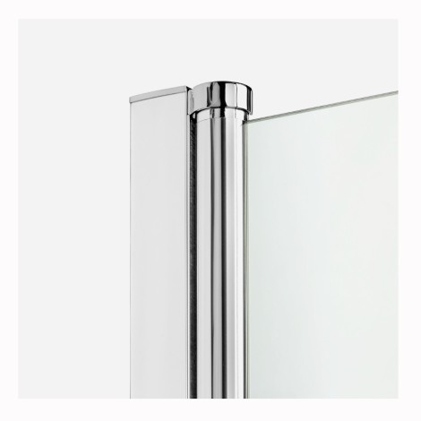 New Trendy New Soleo drzwi wnękowe składane lewe 130 cm z dodatkową ścianką chrom