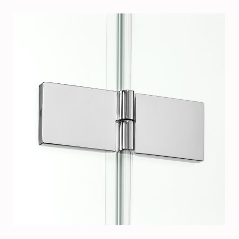 New Trendy New Soleo drzwi wnękowe składane prawe 130 cm z dodatkową ścianką chrom