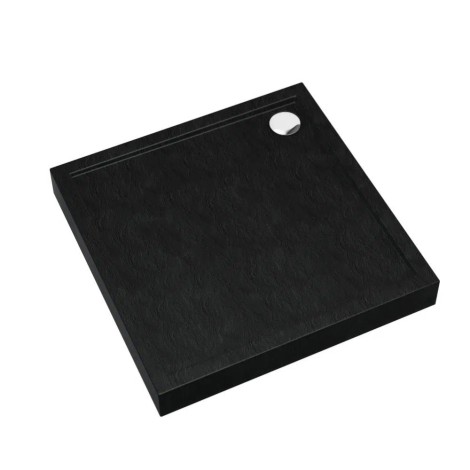 Schedpol Cameron black stone brodzik kwadratowy 80x80x12cm