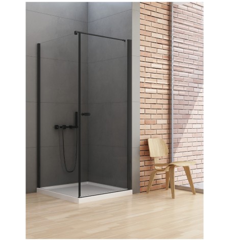 New Trendy New Soleo Black kabina prysznicowa wspornik równoległy, pojedyncze drzwi 90x110x195
