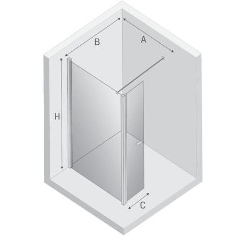 New Trendy New Soleo kabina walk-in 900x1950 mm  chrom