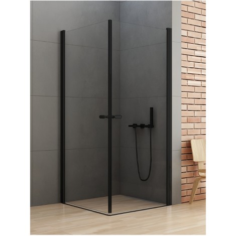 New Trendy New Soleo Black kabina prysznicowa podwójne drzwi 100x100x195
