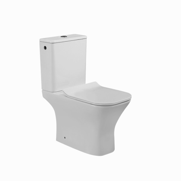 Invena Nyks kompakt bezkołnierzowy z podłączeniem bocznym + deska wolnoopadająca.