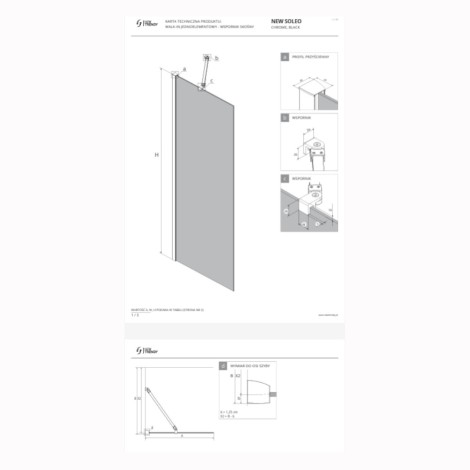 New Trendy New Soleo kabina prysznicowa walk-in 100x195 cm chrom