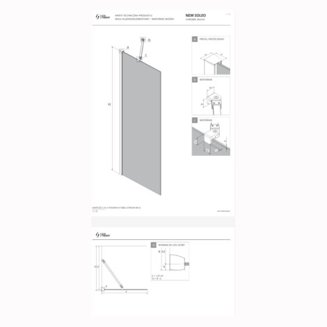 New Trendy New Soleo kabina prysznicowa walk-in 110 cm chrom