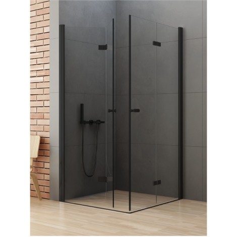 New Trendy New Soleo Black kabina prysznicowa drzwi podwójne składane 90x70x195