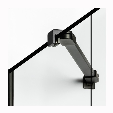 New Trendy New Soleo Black drzwi wnękowe wahadłowe pojedyncze plus dwie ścianki 150 cm czarne