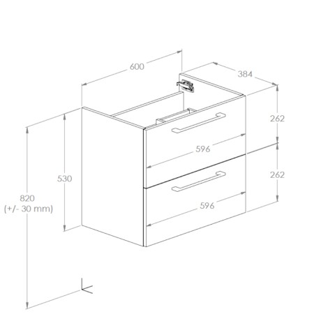 Roca Roma Plus Compact zestaw szafka z umywalką Hebe, biały połysk 60cm