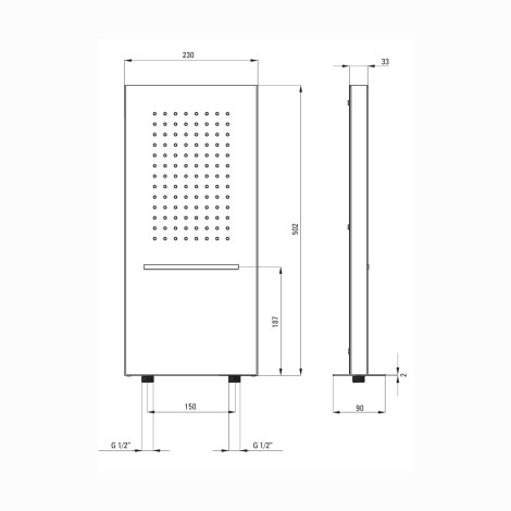 Deante Cascada głowica prostokątna multi-box.