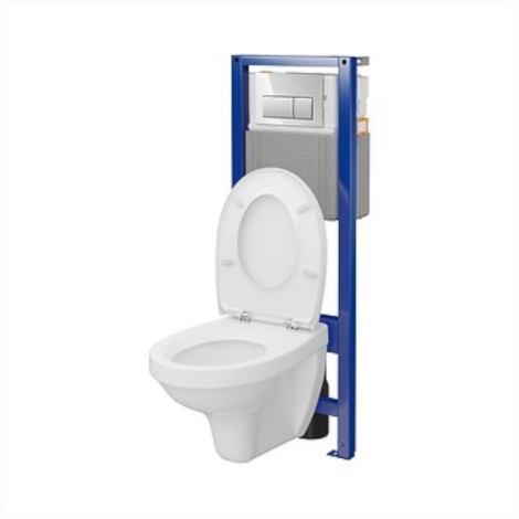 Cersanit C71 System 40 zestaw podtynkowy + miska zawieszana + deska wolnoopadająca + przycisk chrom