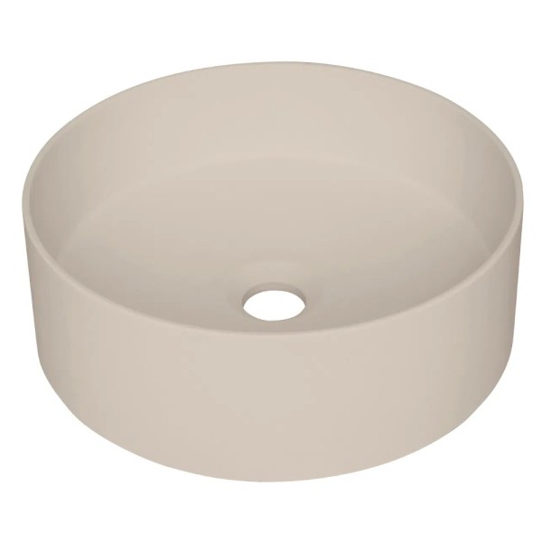 Deante Silia umywalka granitowa nablatowa okrągła 36cm beż