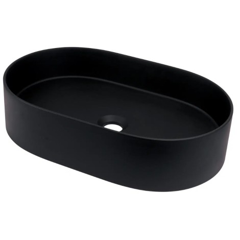 Deante Silia umywalka granitowa nablatowa owalna 55x35 nero