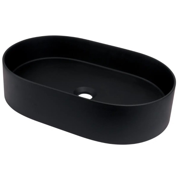 Deante Silia umywalka granitowa nablatowa owalna 55x35 nero
