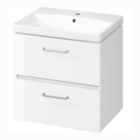 Cersanit Malta C499 szafka wisząca + umywalka biała 80 cm