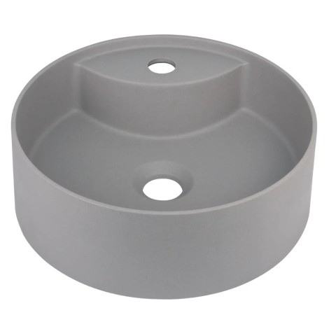 Deante Silia umywalka granitowa nablatowa z miejscem na baterię 36cm szary metalik