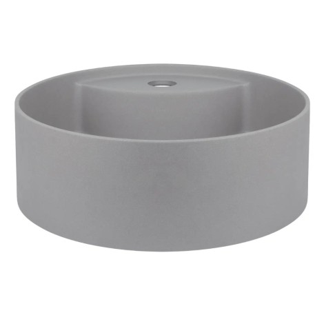 Deante Silia umywalka granitowa nablatowa z miejscem na baterię 36cm szary metalik