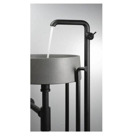 Deante Silia umywalka granitowa nablatowa 36cm antracyt metalik