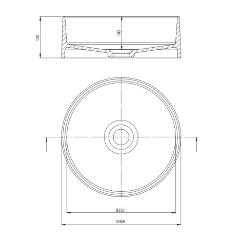 Deante Silia umywalka granitowa nablatowa 36cm antracyt metalik