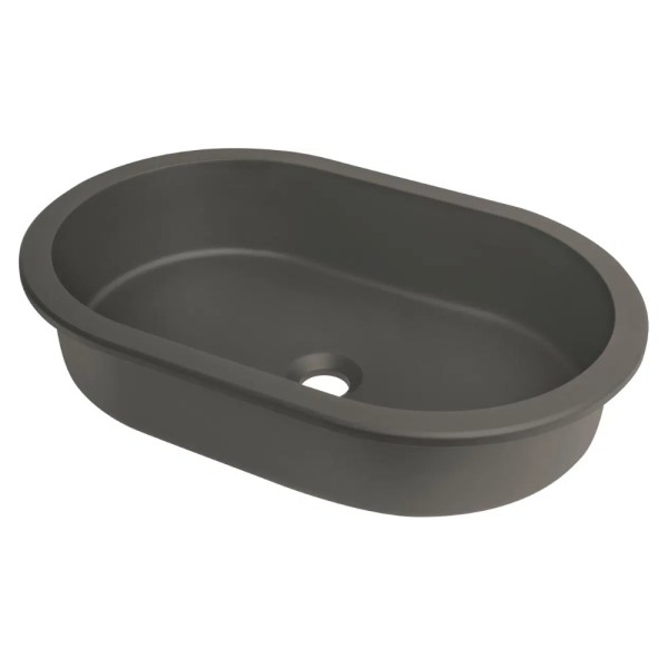 Deante Silia umywalka granitowa podblatowa/wpuszczana 59x39cm antracyt metalik